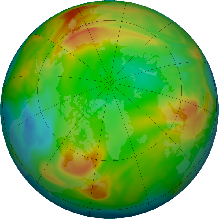 Arctic ozone map for 22 January 2005